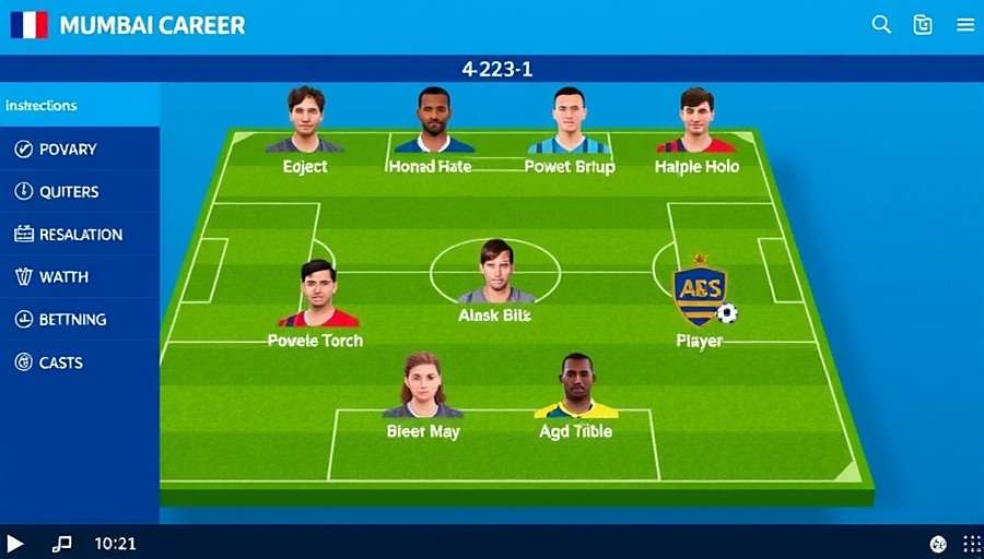 FIFA 21: Mumbai City FC Career tactics screen showing recommended 4-2-3-1 formation with player instructions